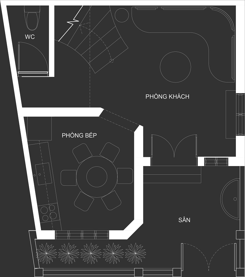 Phương án thiết kế nhà phố thứ 1