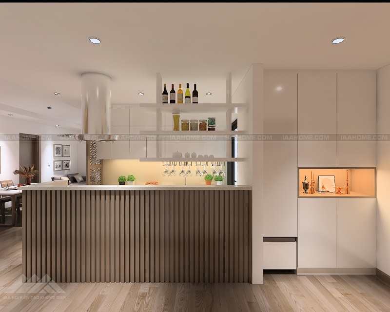 Tone màu sáng được sử dụng khiến không gian rất thoáng và hiện đại