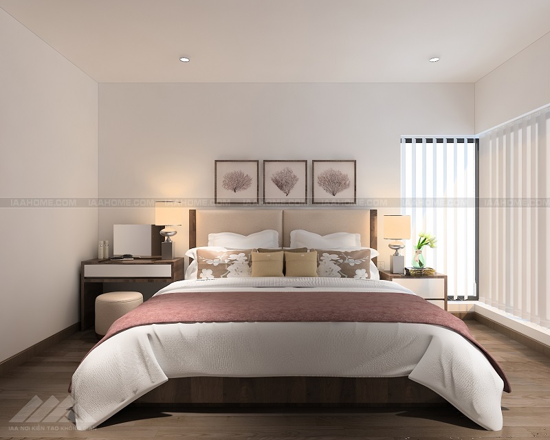 Tone màu hồng khiến phòng ngủ đẹp một cách rất nhẹ nhàng và tinh tế